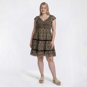 Juniors Plus Angie V-Neck Tiered Dress
